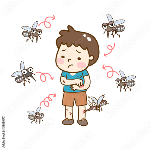 Cartoon Mosquito on White Background