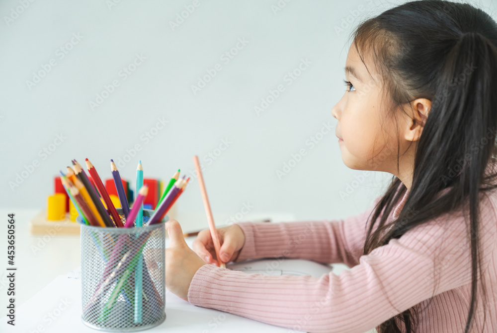 children's creativity. happy child draw and paint is a leisure activity. children's creativity. happy child draw and paint is a leisure activity.