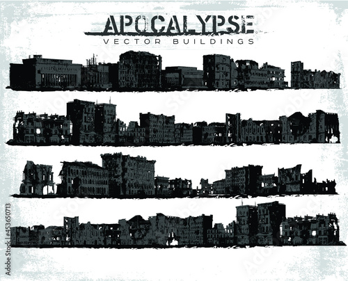 Obraz na plátně Apocalypse vector buildings