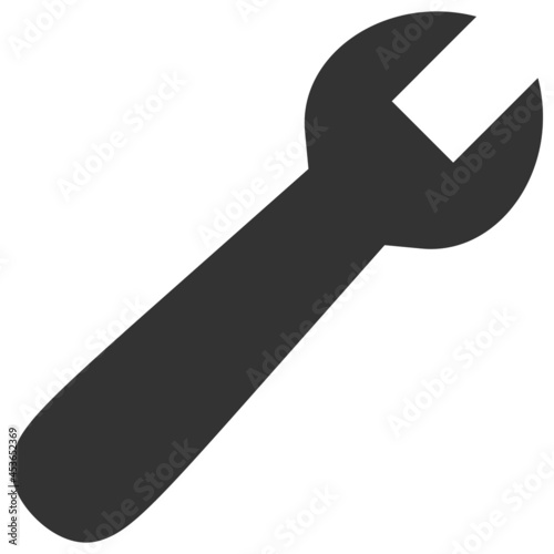 Wrench vector illustration. Flat illustration iconic design of wrench, isolated on a white background.