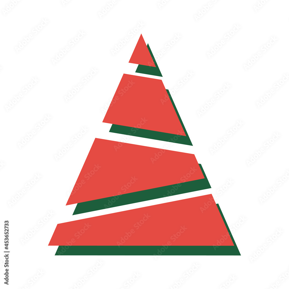 Modern colour vector christmas tree for new year card Modern colour vector christmas tree for new year card
