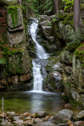 Podgornej waterfall in the Sudety mountains in Poland