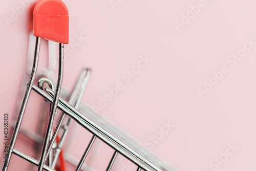 Close up of shopping cart o...