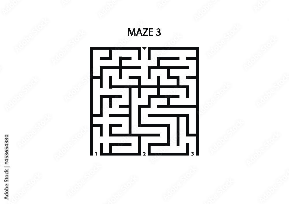 Maze 3, one entrance and three exits Maze 3, one entrance and three exits