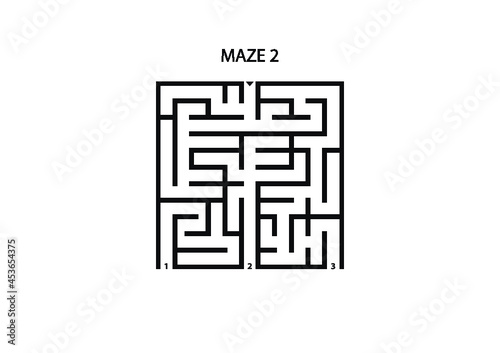 Maze 2, one entrance and three exits