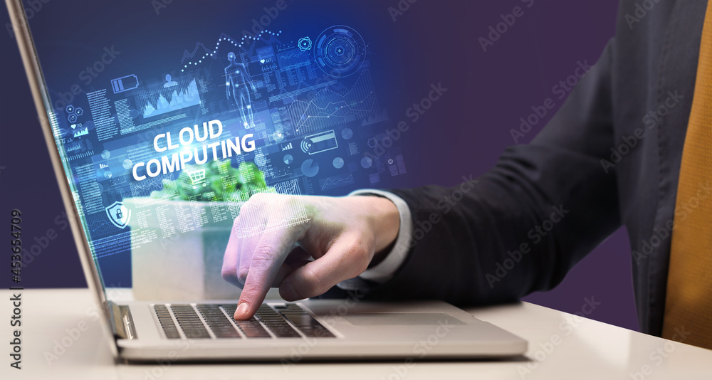 Businessman working on laptop concept Businessman working on laptop concept