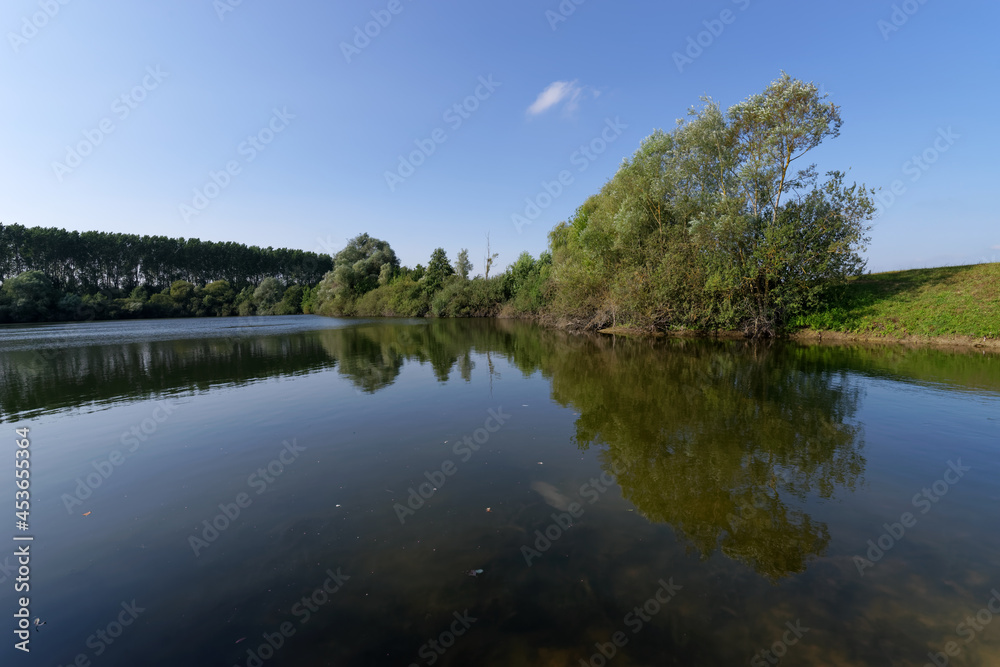Pond in La Bassée national nature reserve. Ile-de-France region