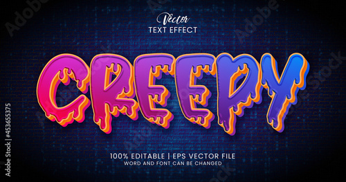 Creepy text, editable text effect style template