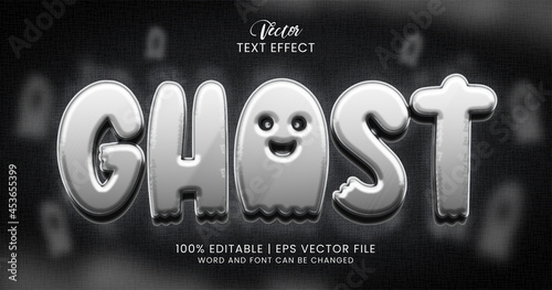 Ghost text, 3d horror editable text effect style template