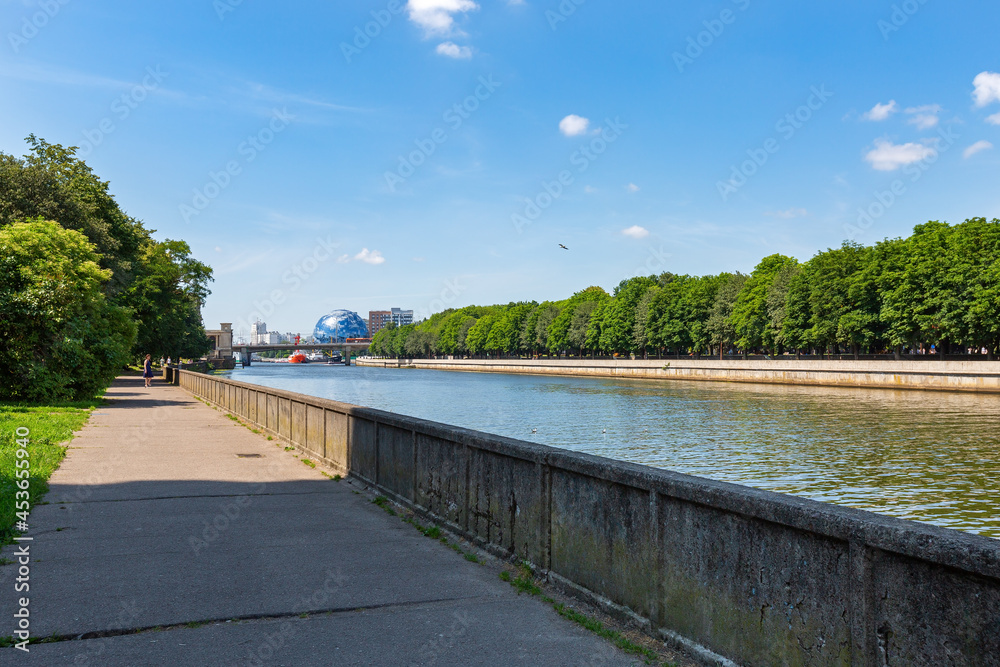 Kaliningrad city, historical center Fishing river Kaliningrad city, historical center Fishing river