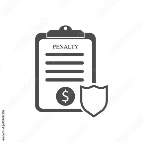 Penalty icon line symbol. Isolated vector illustration of icon sign concept for your web site mobile app logo UI design.