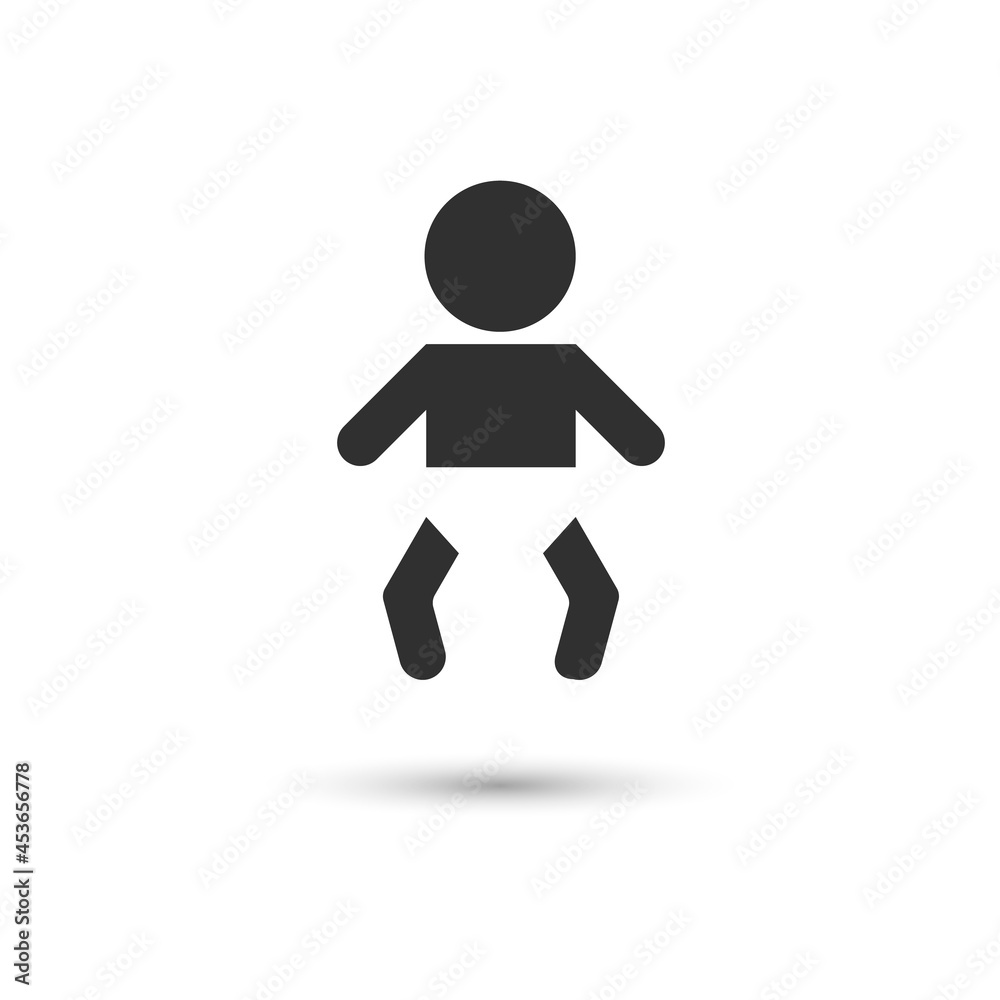 Baby changing diapers flat icon sign. Isolated on white, vector Baby changing diapers flat icon sign. Isolated on white, vector