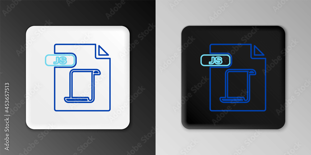 Line JS file document. Download js button icon isolated on grey background. JS file symbol. Colorful outline concept. Vector Line JS file document. Download js button icon isolated on grey background. JS file symbol. Colorful outline concept. Vector