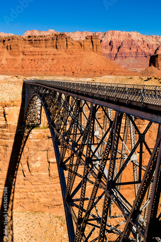 The Navajo Bridge spans the Colorado River at Marble Canyon, Arizona, USA