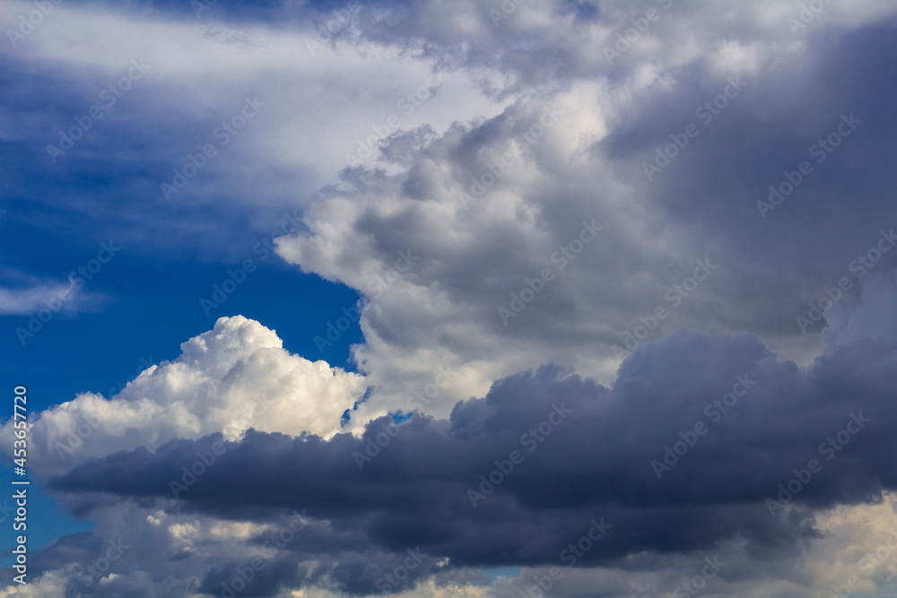 White cumulus cloud on blue sky. Nature background White cumulus cloud on blue sky. Nature background