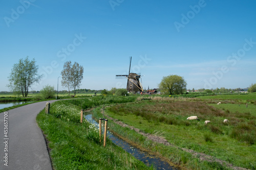 Mondrian mill (Mondriaanmolen) (1874) along the river Gein in Abcoude, Utrecht Province, The Netherlands photo