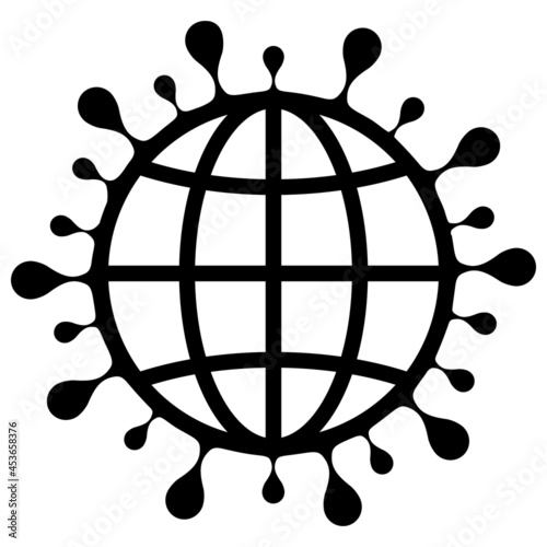 Global coronavirus vector illustration. Flat illustration iconic design of global coronavirus, isolated on a white background.