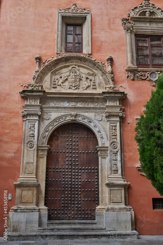 Archbishop's Palace of Granada, main facade, in Spain 