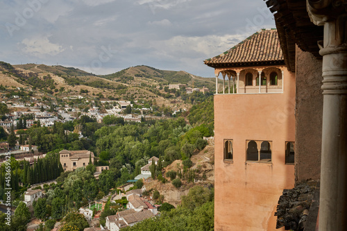 View of Granada from the Alhambra in Granada in Spain 
