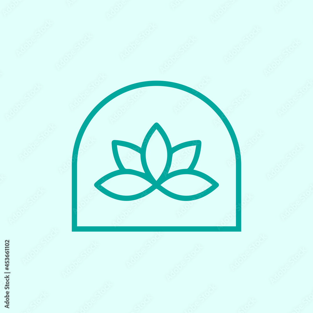 Elegant Nature Logo Icon Vector Template. This design can be used in Yoga, Meditation, Natural, Organic, Beauty, Pure Brands. Minimal line petal leaf lotus logo design.