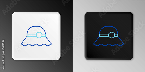 Line Elegant women hat icon isolated on grey background. Colorful outline concept. Vector
