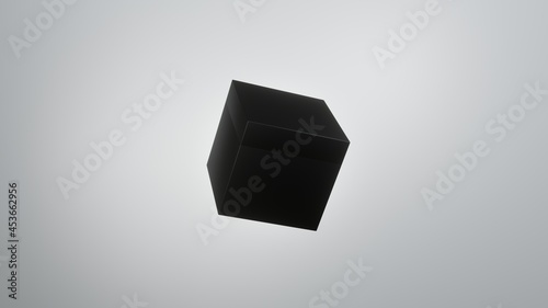 Black box isolated on white background 3d render