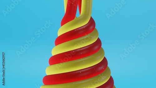 Valokuva Satisfying yellow and red jelly 3d illustration