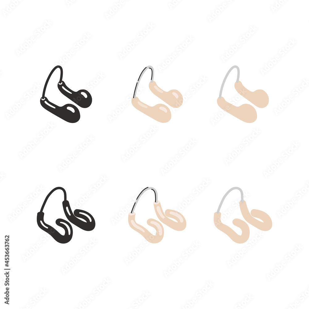 Equipment for synchronized swimming. Isolated flat vector illustration with a set of nose clips
