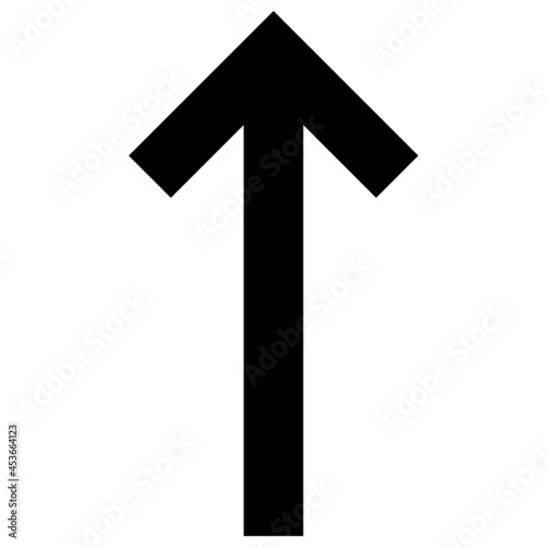 Up direction arrow vector illustration. Flat illustration iconic design of up direction arrow, isolated on a white background.