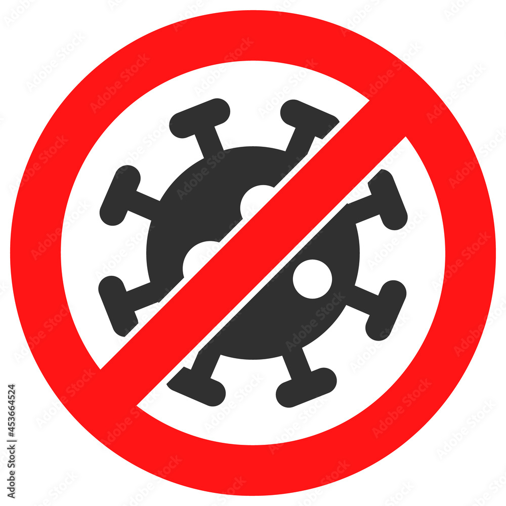 Stop virus vector illustration. Flat illustration iconic design of stop virus, isolated on a white background. Stop virus vector illustration. Flat illustration iconic design of stop virus, isolated on a white background.