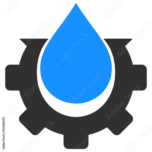 Water production vector illustration. Flat illustration iconic design of water production, isolated on a white background.