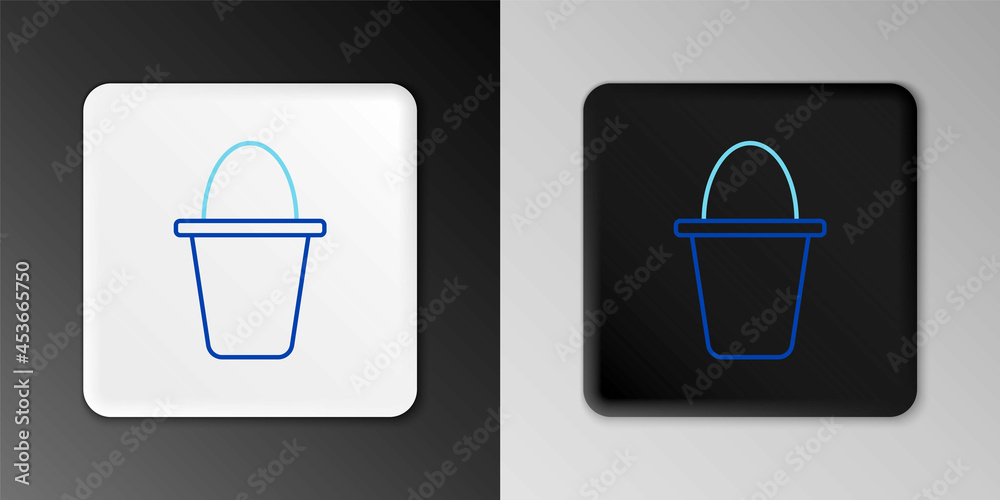 Line Fishing bucket icon isolated on grey background. Fish in a bucket. Colorful outline concept. Vector Line Fishing bucket icon isolated on grey background. Fish in a bucket. Colorful outline concept. Vector