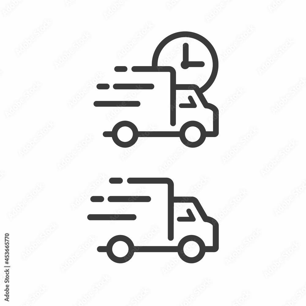 Fast delivery truck icon, vector.