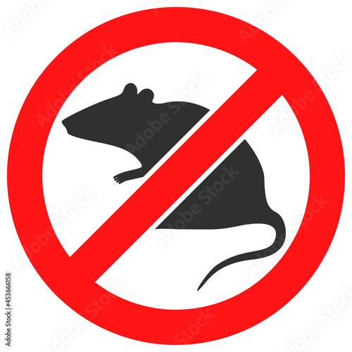 Stop rat vector illustration. Flat illustration iconic design of stop rat, isolated on a white background.