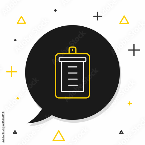 Line Clipboard with checklist icon isolated on white background. Control list symbol. Survey poll or questionnaire feedback form. Colorful outline concept. Vector