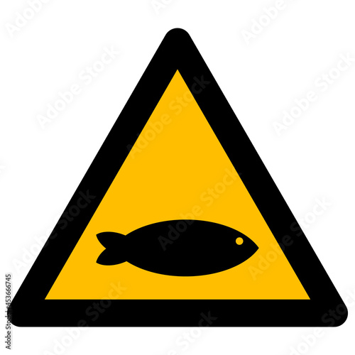 Fish warning vector illustration. Flat illustration iconic design of fish warning, isolated on a white background.
