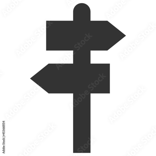 Way pointer vector illustration. Flat illustration iconic design of way pointer, isolated on a white background.