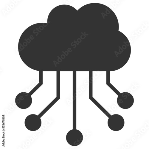 Cloud links vector illustration. Flat illustration iconic design of cloud links, isolated on a white background.