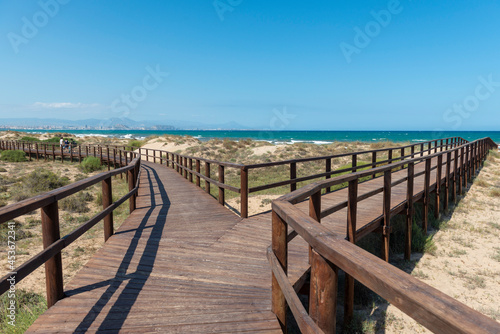Fototapeta Naklejka Na Ścianę i Meble -  playa virgen pasarela de madera