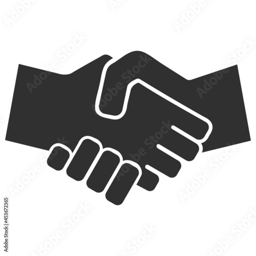 Handshake vector illustration. Flat illustration iconic design of handshake, isolated on a white background.
