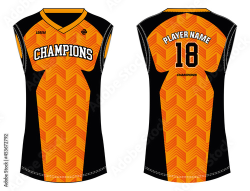 Women Sleeveless Tank top Sports t-shirt Jersey design concept Illustration suitable for girls and Ladies for Volleyball jersey, Soccer, netball, Football, badminton, tennis, Round neck sports uniform
