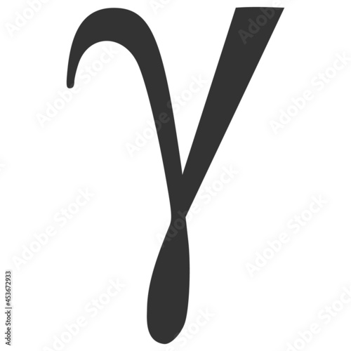 Gamma Greek lowercase letter vector illustration. Flat illustration iconic design of Gamma Greek lowercase letter, isolated on a white background.