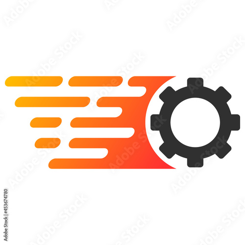 Rush gear vector illustration. Flat illustration iconic design of rush gear, isolated on a white background.