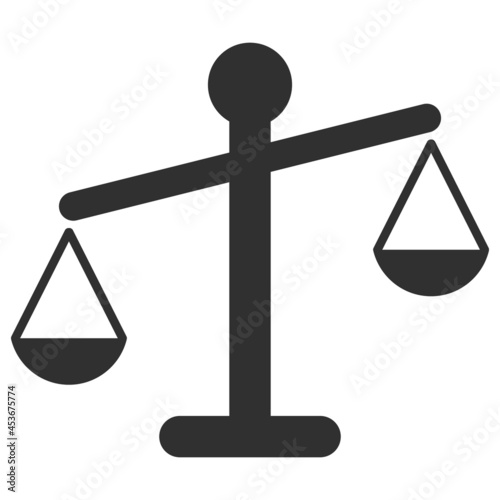 Weight disbalance vector illustration. Flat illustration iconic design of weight disbalance, isolated on a white background.