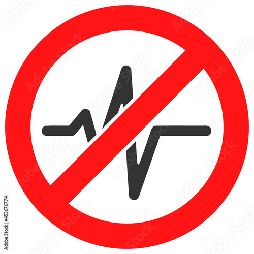 Stop pulse vector illustration. Flat illustration iconic design of stop pulse, isolated on a white background.