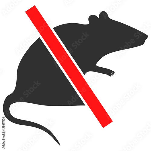 No rats vector illustration. Flat illustration iconic design of no rats, isolated on a white background.