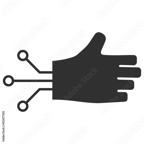 Mechanical hand vector illustration. Flat illustration iconic design of mechanical hand, isolated on a white background.