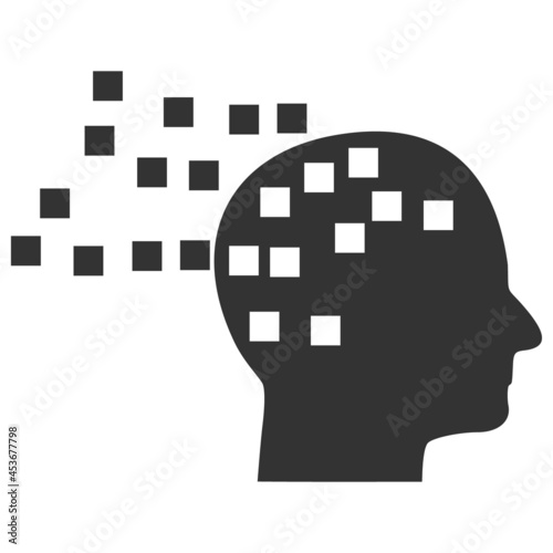 Mind compilation vector illustration. Flat illustration iconic design of mind compilation, isolated on a white background.