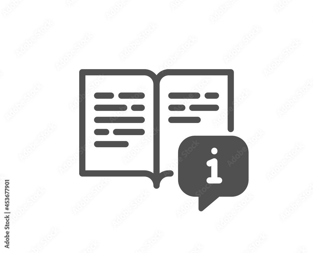 Instruction icon. User manual sign. Information book symbol. Classic flat style. Quality design element. Simple manual icon. Vector Instruction icon. User manual sign. Information book symbol. Classic flat style. Quality design element. Simple manual icon. Vector