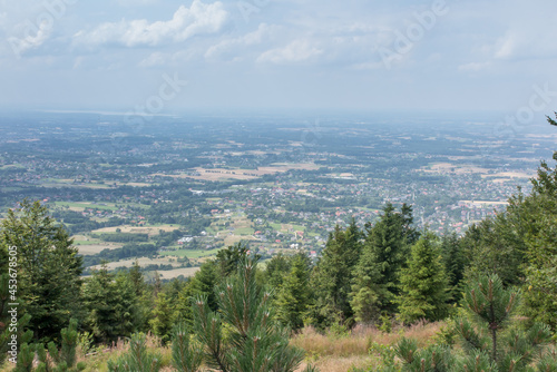 Landscape in the region of Beskid Maly, from the top of Hrobacza Laka photo